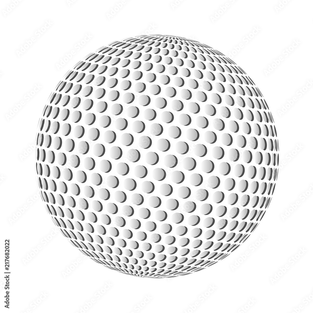 Vector of transparent golf ball on white vackground Vector of transparent golf ball on white vackground