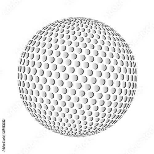 Vector of  transparent golf ball on white vackground