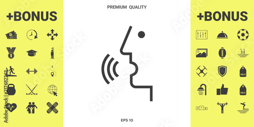 Voice control, person talking - icon