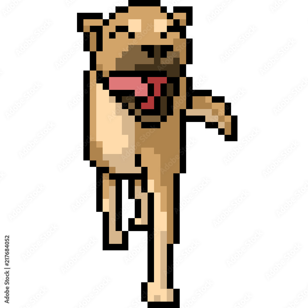 Obraz premium vector pixel art dog friendly