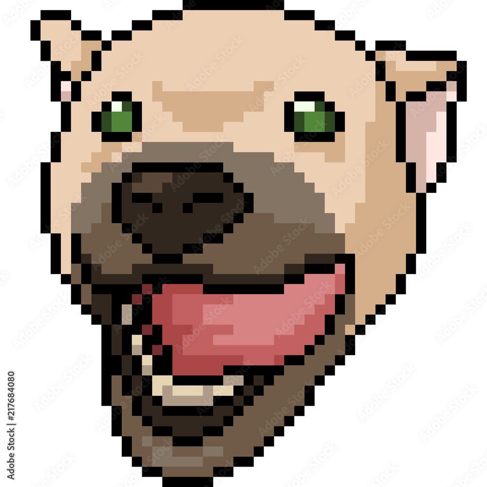 Fototapeta premium vector pixel art dog friendly