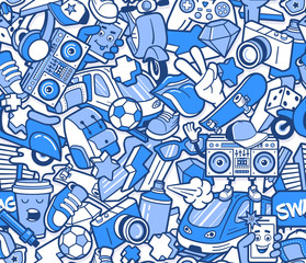 Handdoek met foto Graffiti patronen Urban graffiti doodle line art patroon  © aerial333