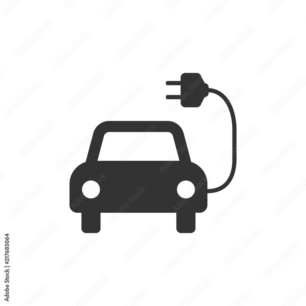 Electric auto icon. Flat design. Vector illustration. Electric auto icon. Flat design. Vector illustration.