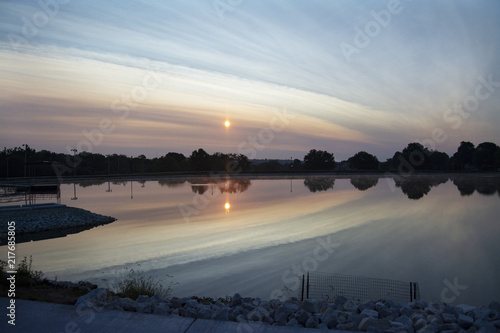 sunrise in a small town