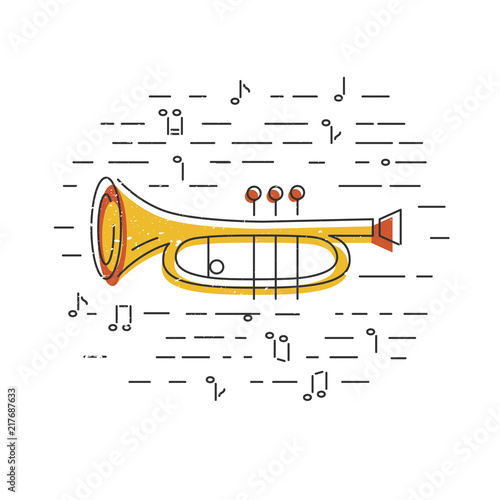 Cornet or horn icon isolated on background.