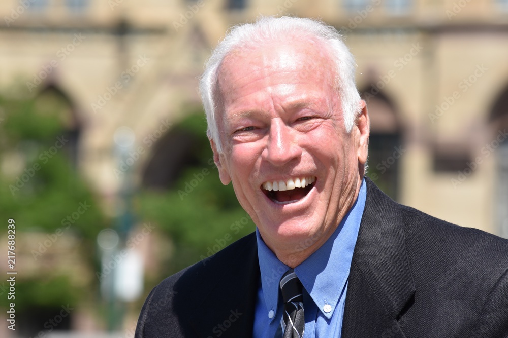 Smiling Adult Senior Business Man Smiling Adult Senior Business Man