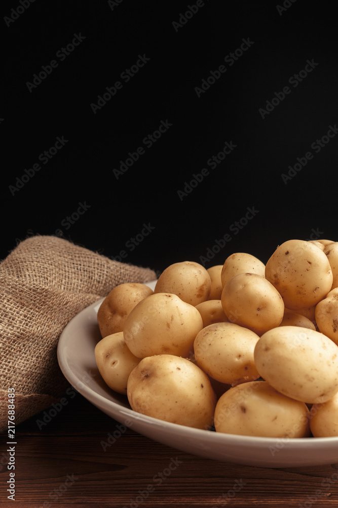 fresh potatoes in basket fresh potatoes in basket