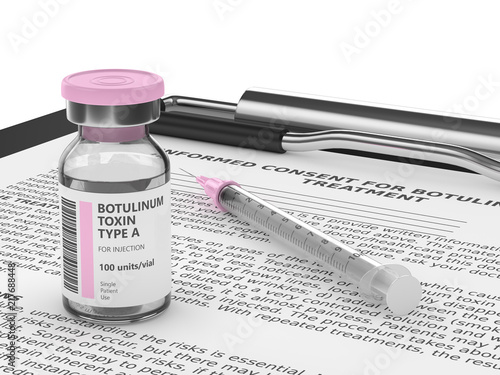 3d render with botulinum toxin type A vial