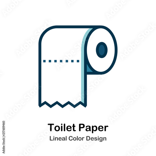 Toilet Paper Lineal Color Icon