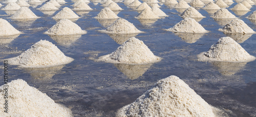Konstfotografi Raw salt or pile of salt from sea water in evaporation; ponds at Phetchaburi pro