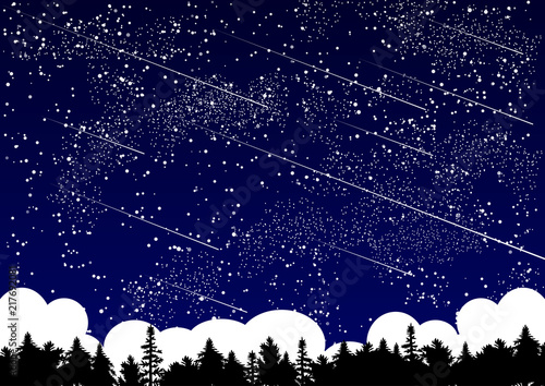 流星　風景