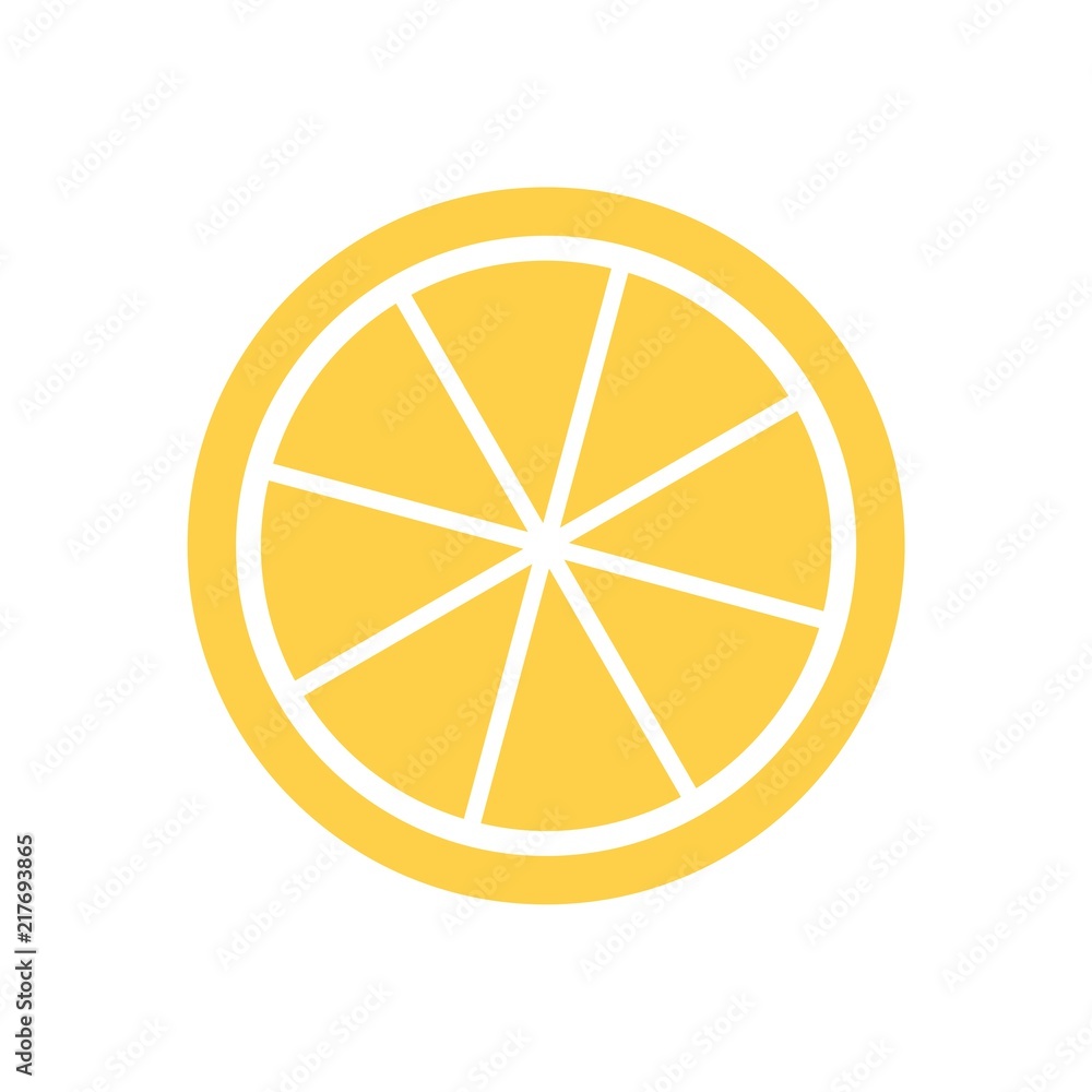 Lemon icon, Citrus fruit on white background
