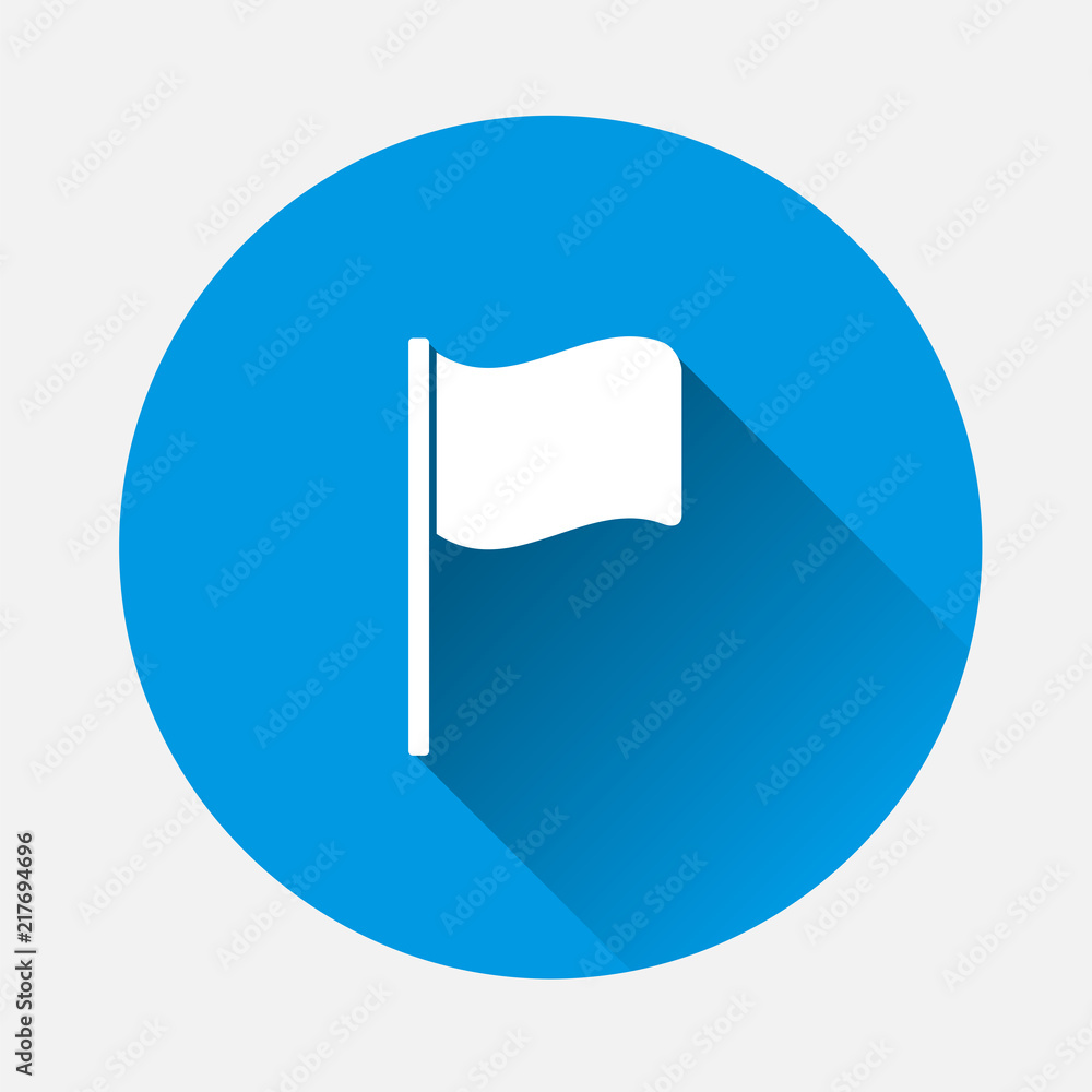 Flag icon on blue background. Flat image flag with long shadow. Layers grouped for easy editing illustration. For your design. Flag icon on blue background. Flat image flag with long shadow. Layers grouped for easy editing illustration. For your design.