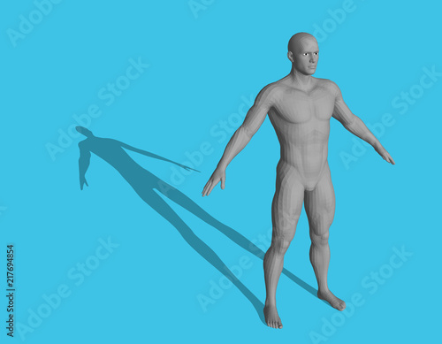 Standing man. 3d vector illustration.