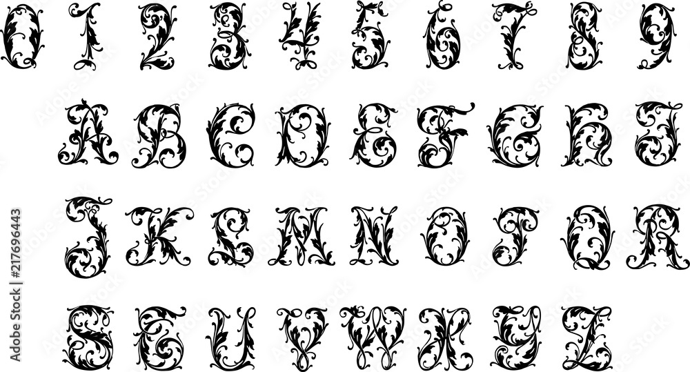 数字とアルファベットのシルエット Stock Vector Adobe Stock 数字とアルファベットのシルエット Stock Vector Adobe Stock