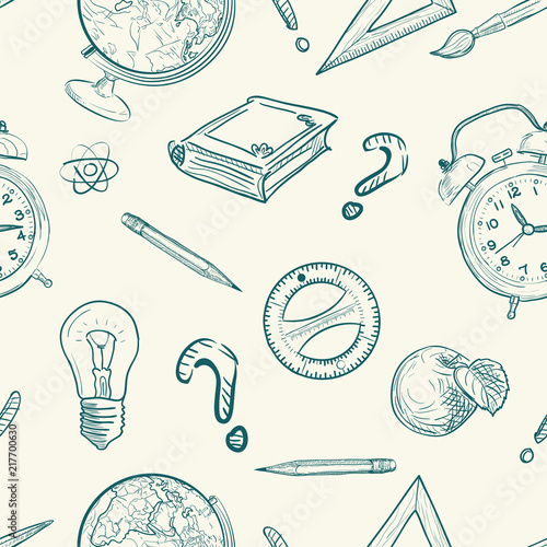 Back to school seamless pattern