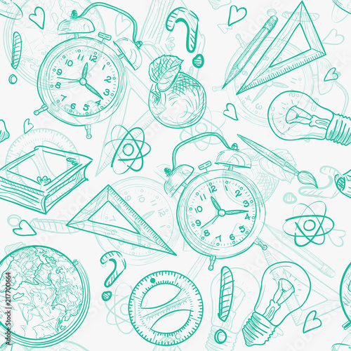 Back to school seamless pattern