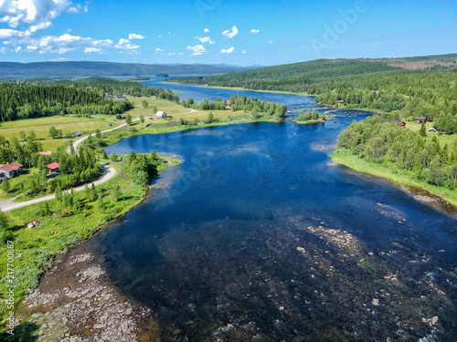 Beautiful aerial panorama landscape from Swedish mountains
