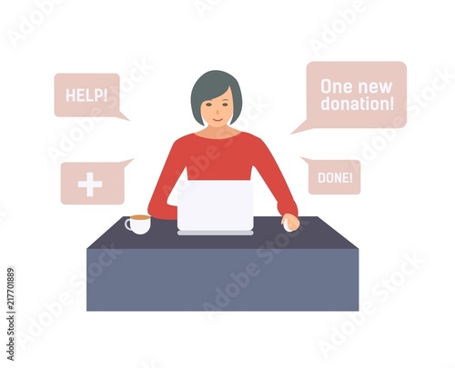 Female volunteers raising money online for people in need