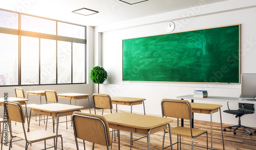Modern classroom interior photo