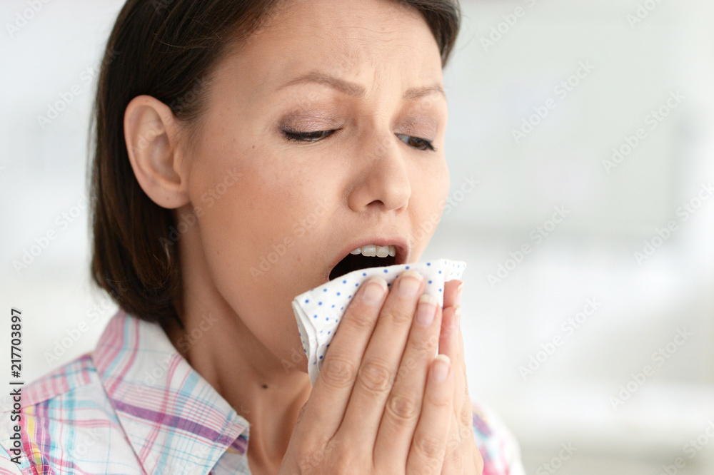 Close up portrait of sick young woman crying Close up portrait of sick young woman crying