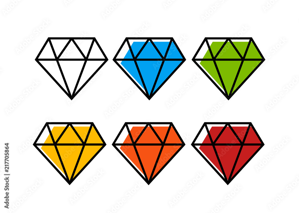 Diamond line icon. Diamond outline vector sign Diamond line icon. Diamond outline vector sign