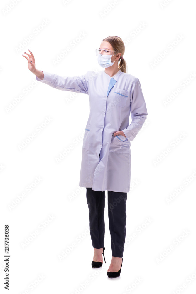 Young woman doctor isolated on white background Young woman doctor isolated on white background