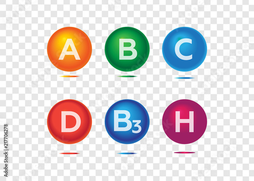 Vitamins and minerals background. Vitamins health medica vector icons set