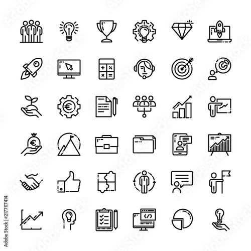 Startup and new business icon set