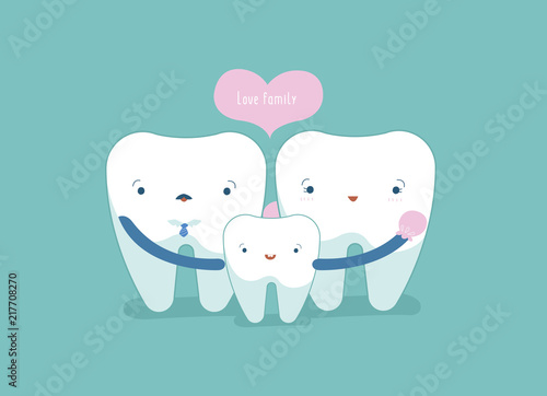 Schilderij op canvas Love family, dental concept.