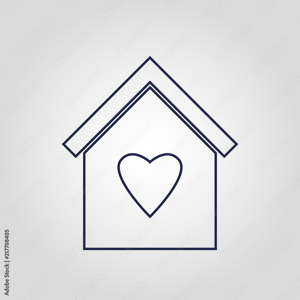 Love home or house isolated linear vector icon Love home or house isolated linear vector icon