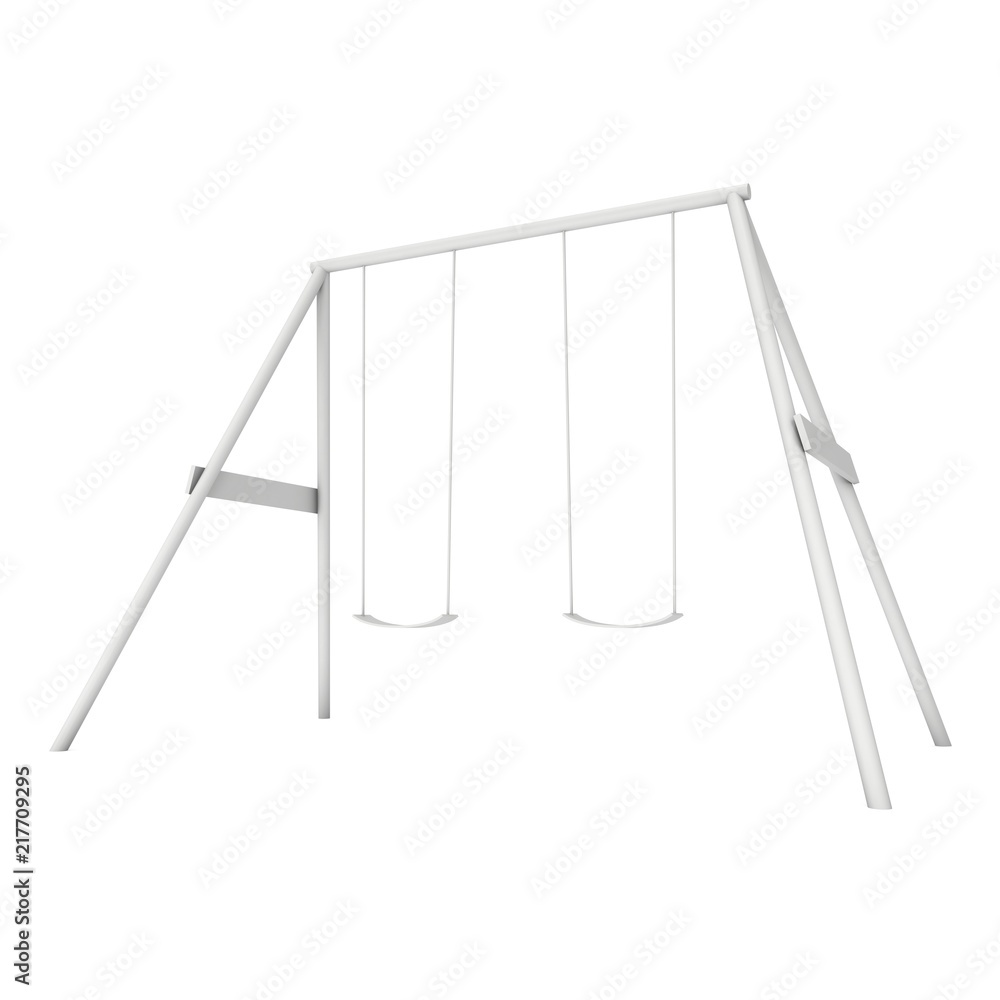 Kids swing model. 3d render isolated on white Kids swing model. 3d render isolated on white
