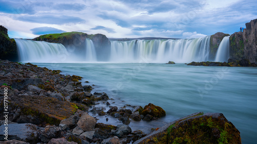 Amazing view of Gogafoss waterfall in summer  Iceland