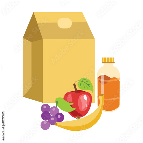 School lunch time poster Paper dinner food box