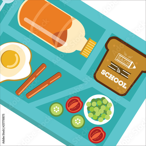 Pupils dinner poster Back to school concept.