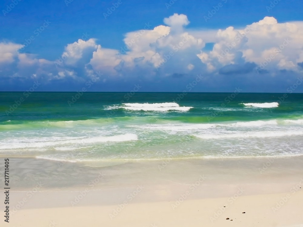 Sand, sea and sky of the Gulf of Mexico.