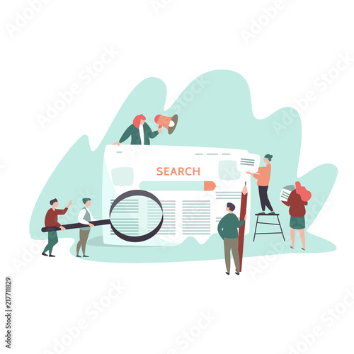 Small people and search engine result page photo