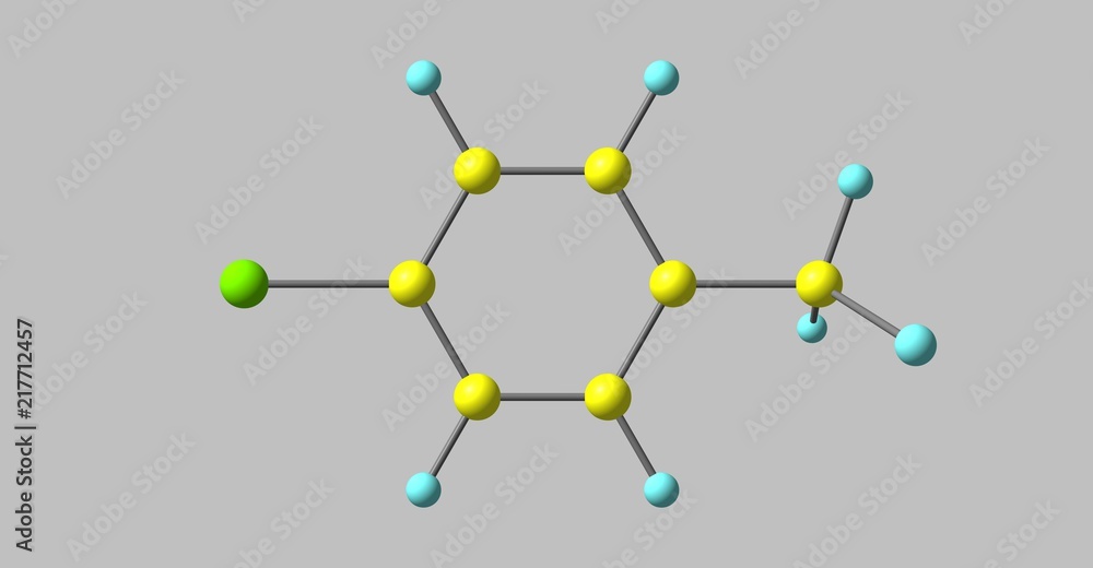 4-chlorotoluene molecular structure isolated on grey 4-chlorotoluene molecular structure isolated on grey