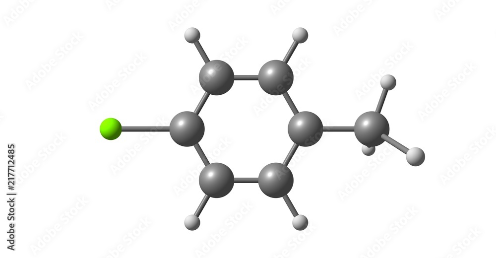 4-chlorotoluene molecular structure isolated on white 4-chlorotoluene molecular structure isolated on white