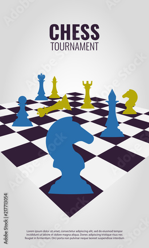 Vector illustration about chess tournament, match, game. Use as advertising, invitation, banner, poster
