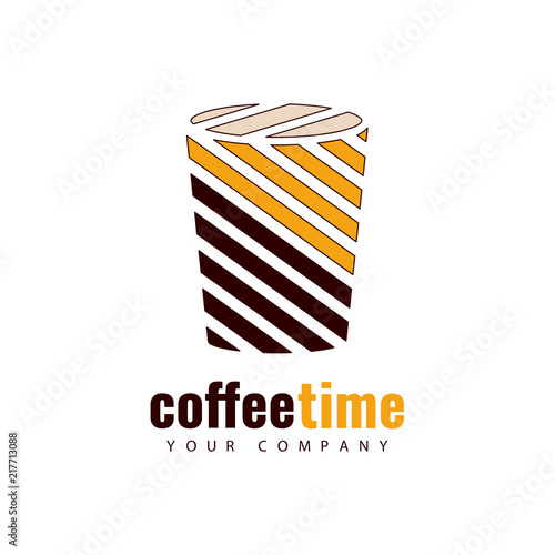 Logo template. Coffee time logo design.

