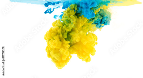 Abstrakcjonistyczny akrylowy farba kolor wiruje w wodzie, tekstury tło.