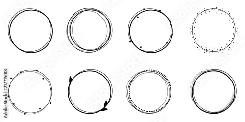 Set of circle frames, sticker