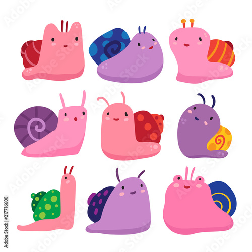 snails character collection design
