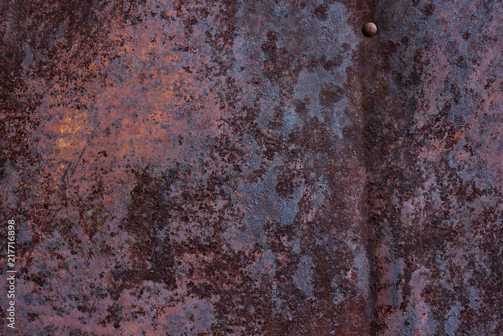 Abstract seamless texture of rusted metal. Surface with many holes. Copy space for your text.