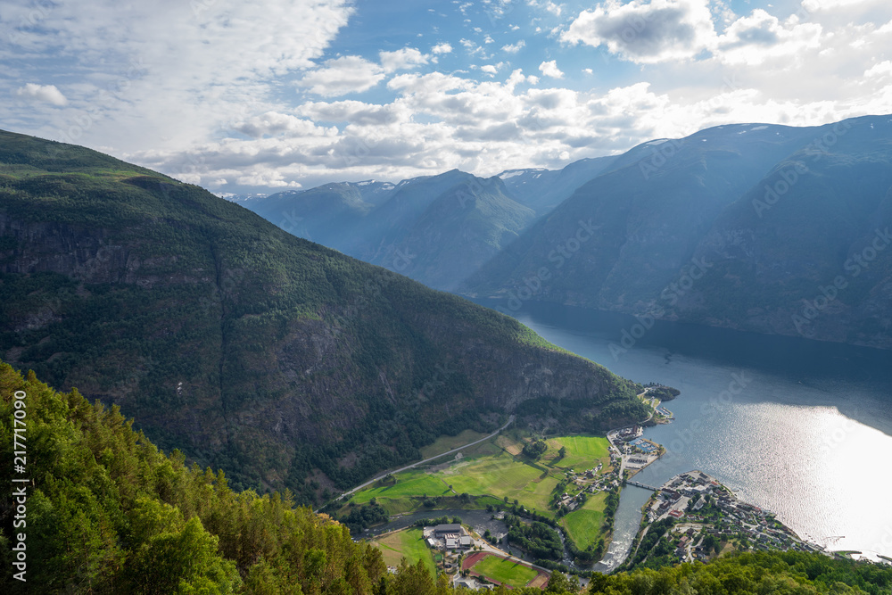 Beautiful fjord in Norway. View from the top Beautiful fjord in Norway. View from the top