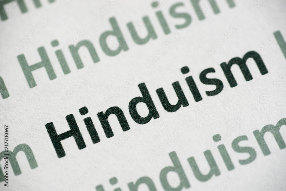 Obraz premium word Hinduism printed on paper macro
