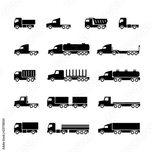 Obraz na plátně Truck silhouette icons