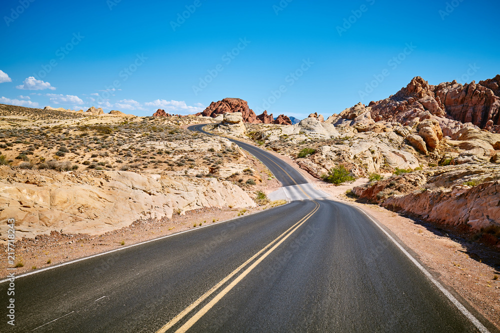 Scenic empty road, travel concept, Nevada, USA. Scenic empty road, travel concept, Nevada, USA.