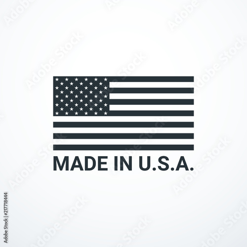 Made in USA badge with USA flag elements. Vector illustration
